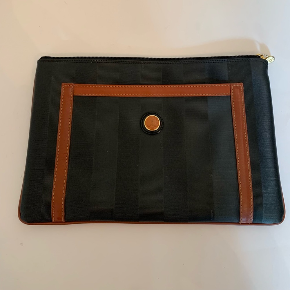 Fendi striped clutch